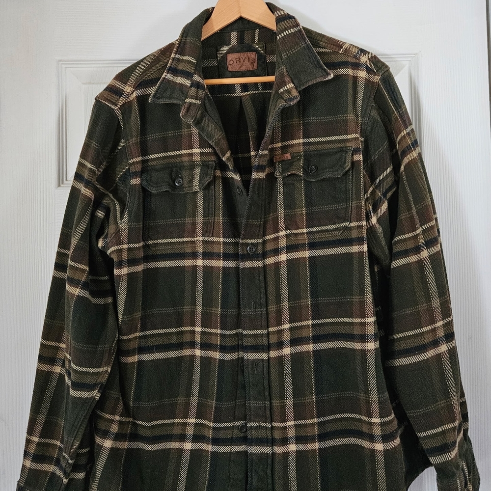 Orvis Green and Brown Plaid Jacket/shirt